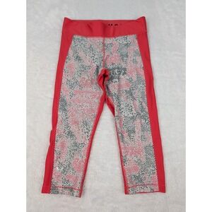 Under Armour Cropped Leggings Women's Size L Pink Geometric‎ Print Gym Yoga